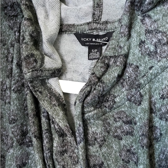 Lucky Brand Hooded Cardigan Sweater Cloud Jersey - Picture 4 of 7